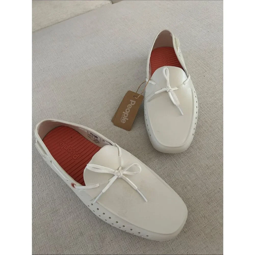 PEOPLE Footwear Senna boat shoes, Picket White, size women 7, NWT